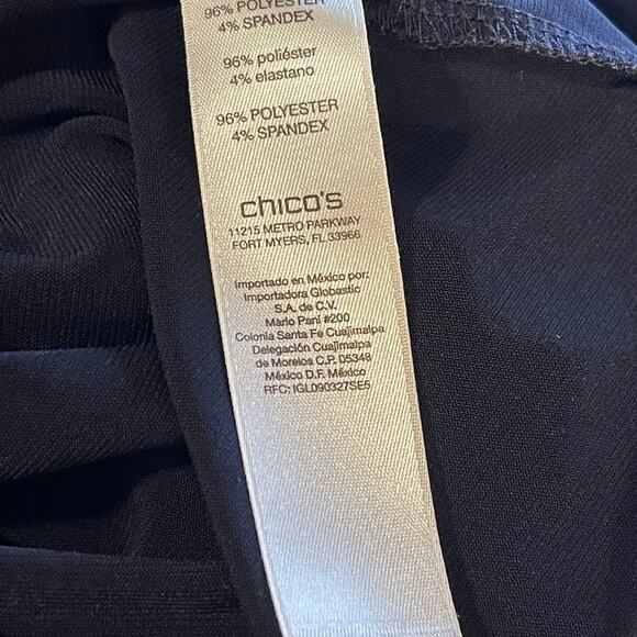 Chico's Women's Oversized Blue Cold Shoulder 3/4 Sleeve Pullover Top Size Medium - Picture 6 of 6